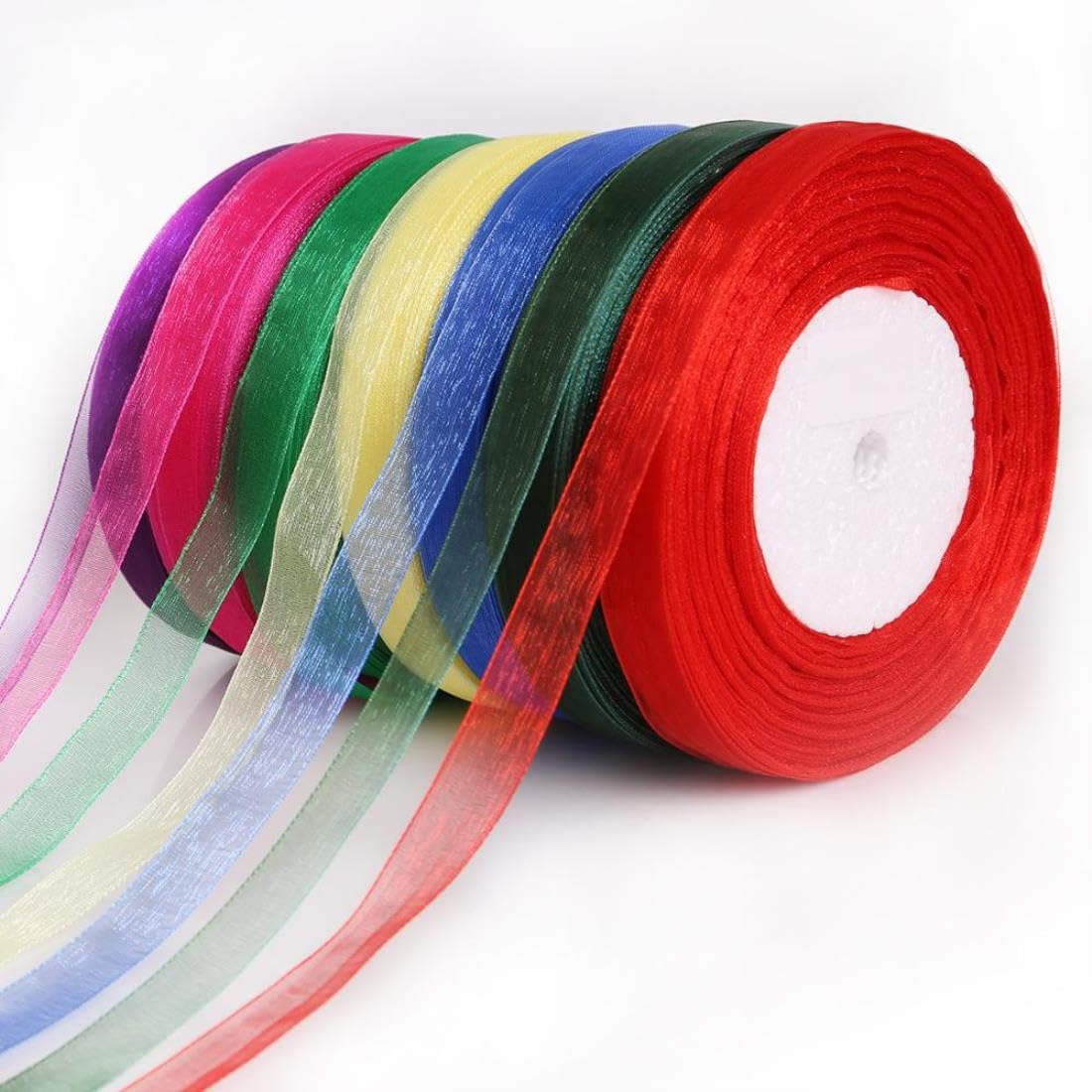 PRÄSENT C.E. Pattberg SHEER Organza wit, 27 yards Cadeauverpakking, 11,2 cm breed, accessoires voor decoratie en handwerk, decoratielint voor geschenken, voor elke gelegenheid, polyester, 112 mm-25 m