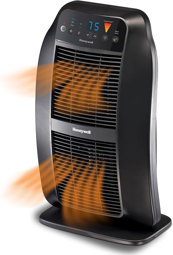 Calentador Cerámico Honeywell Genius HeatGenius con Calefacción Multidireccional, Controles Digitales con Termostato Programable, Negro