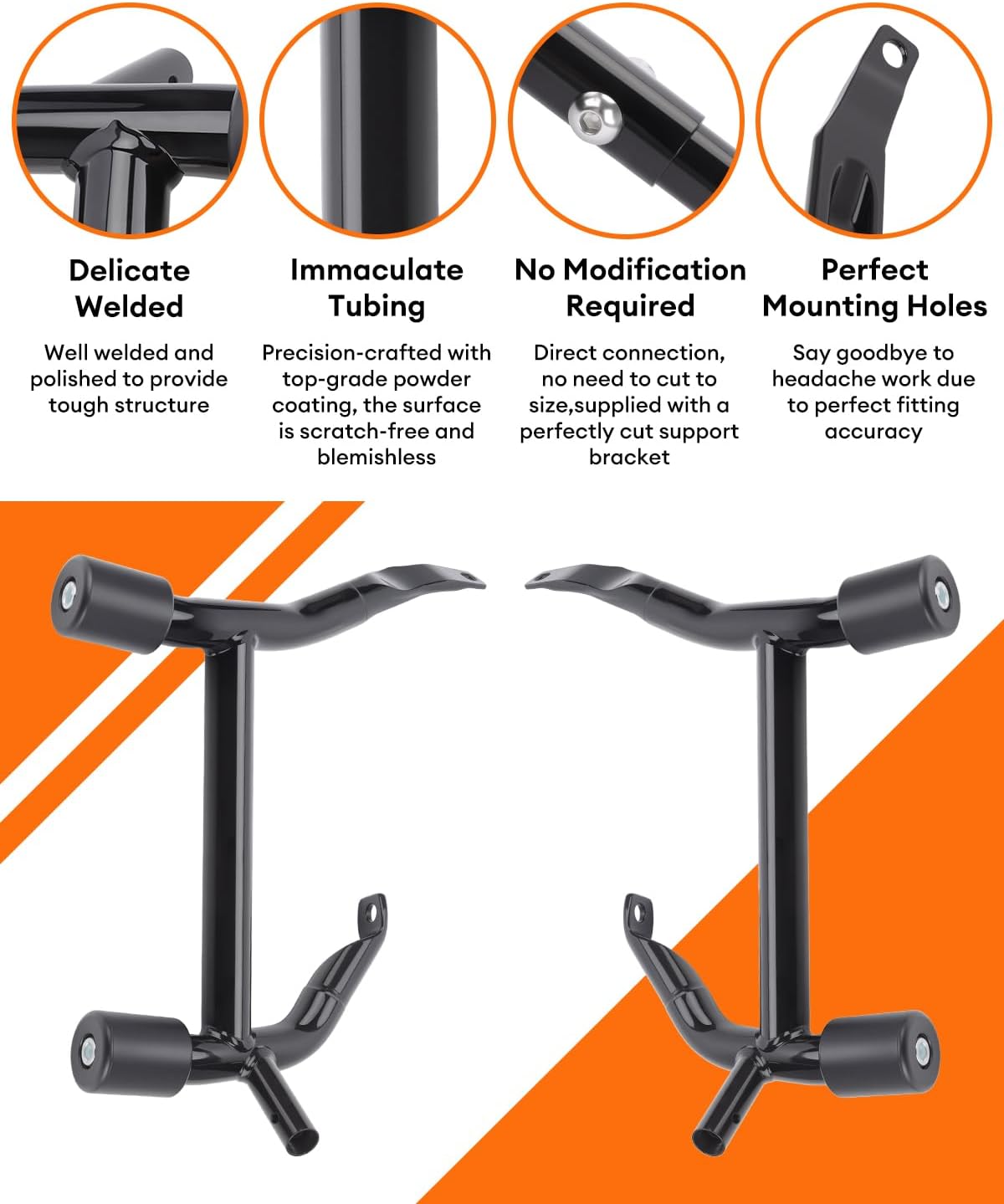 Saddlebag Guard Crash Bar Saddlebag Support Bracket Kit for 2023-2025 Harley FLHX FLTRX FLHXSE FLTRXSE FLTRXSTSE Tip-Over Rail Mount Bracket Support