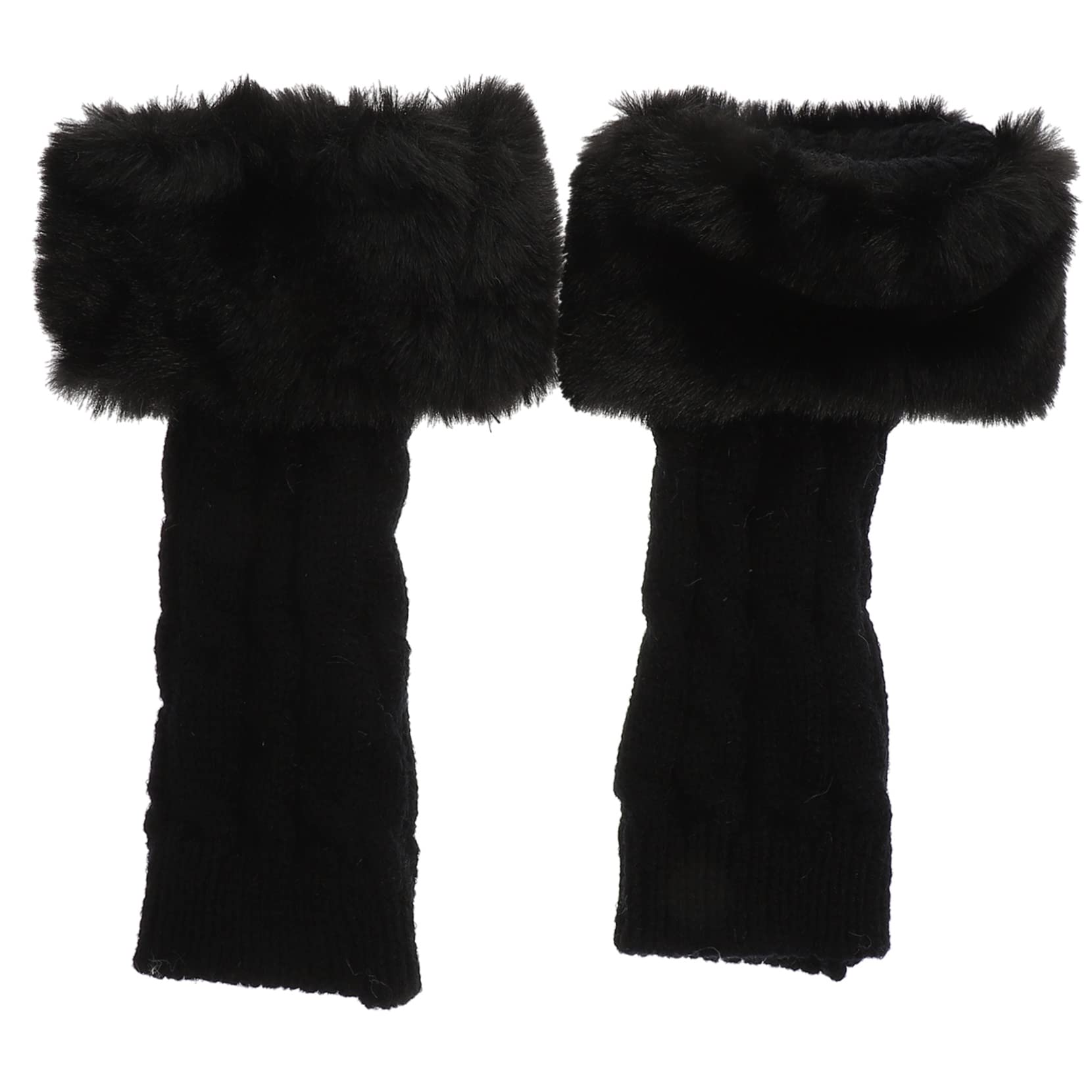 LIFKOME Convenient Arm Sleeves Warm Winter Gloves Knit Open Finger Design for Cold Proof Use