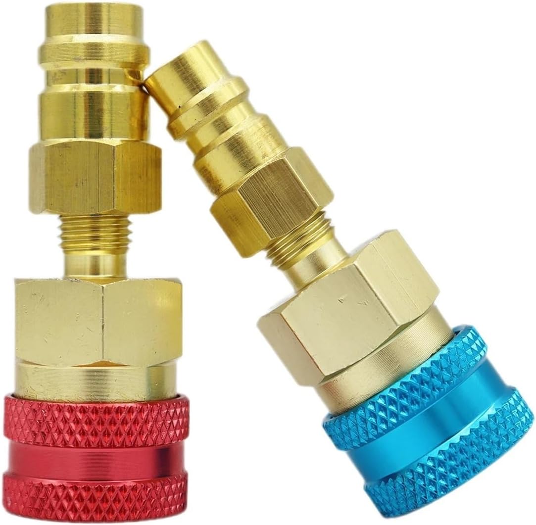 2PCS Air Conditioner Quick Connector R1234YF/R12 to R134A Quick Connectors Adapters Car Airconditioning Fitting Tools