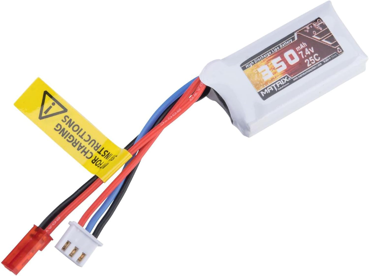 Evike Airsoft - Matrix 7.4V 350mAh 25C Micro LiPo Airsoft Battery with JST Plug
