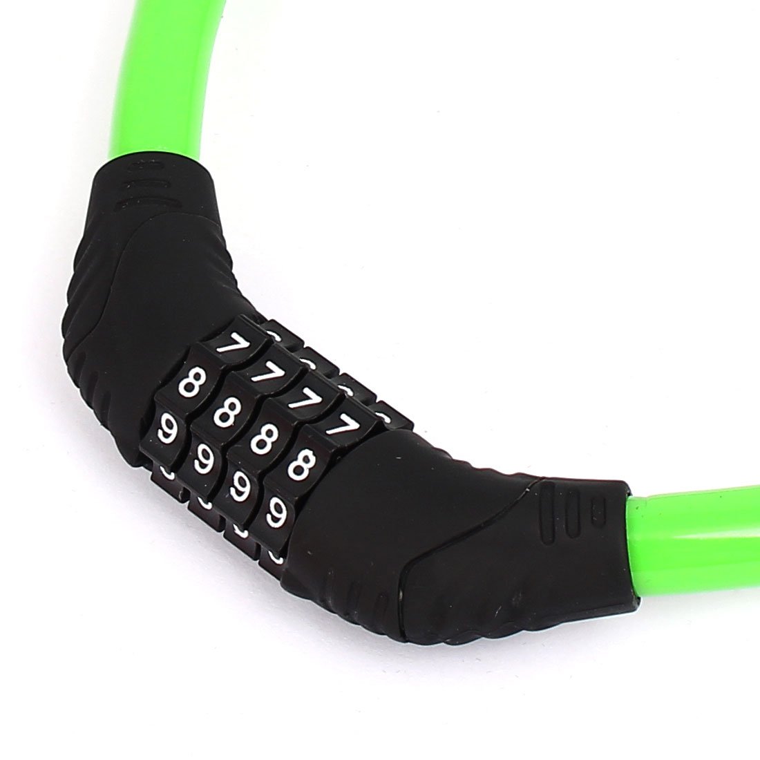 Aexit Bicycle Motorbike Bike Locks 4 Digits Flexible Coil Cable Combination Lock U-Locks Green Black