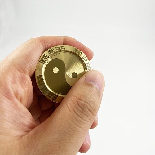 Miniatura 4 de Metal Fidget Slider Lucky Coin – Moneda de Tai Chi Moneda Háptica EDC Juguete de Metal Fidget Toys, Más Ciclo Que Jugaste Más Suerte Que Tengas,
