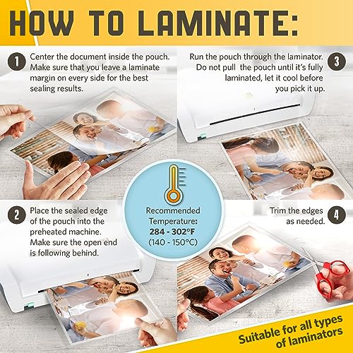 50 Pack Thermal Laminating Pouches 9” x 14.5”, 3 Mil Thick, Suited for Legal Size Laminating Sheets 8.5 x 14 - Thumbnail 7