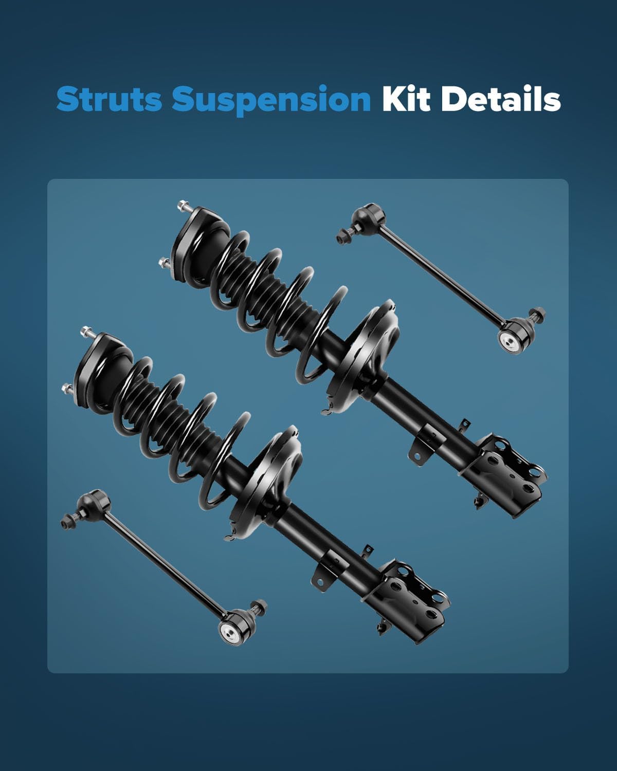 Rear Struts shocks for Toyota Highlander 2008-2013 Rear shock absorber kit for Toyota Venza 2013-2015 rear struts complete assembly and Stabilizer Bar Link Kit, 4Pck（ only AWD）