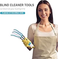 Vista 7 de SetSail Plumero para persianas, cepillo limpiador de ventanas con 5 fundas de microfibra, herramientas de limpieza para persianas verticales, aire