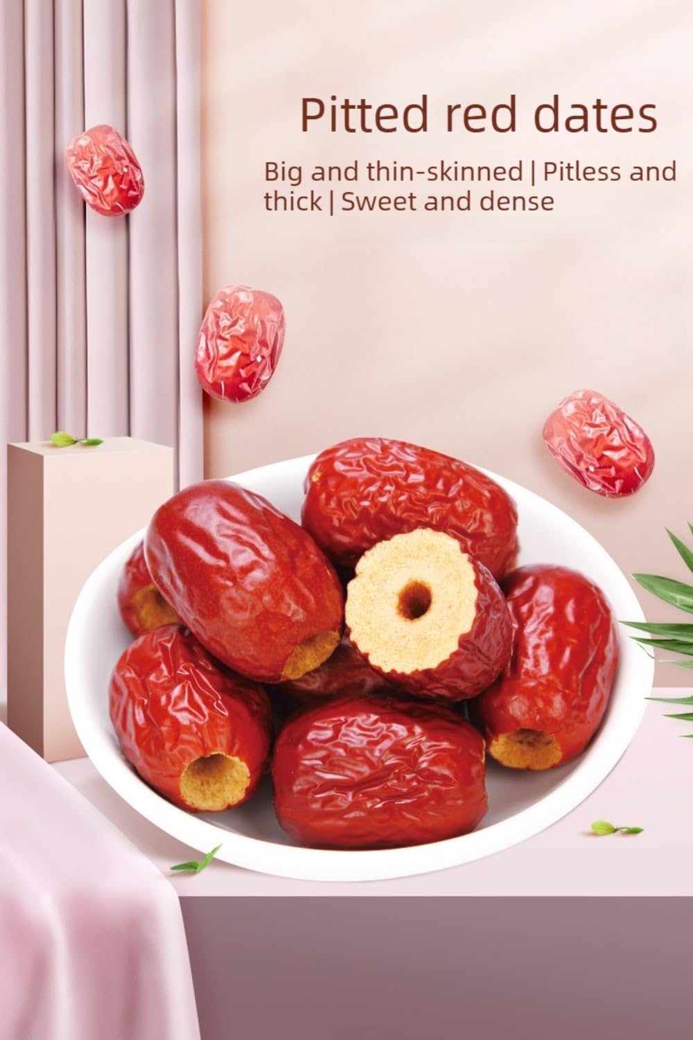 Dátiles prémium deshuesados y pelados, 500 g de azufaifa sin lavado, dulce y regordete natural, 0 aditivos (fechas picadas, 500 g)
