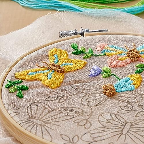 Image of Essentials By Leisure Arts Wood Embroidery Hoop 9 inch Bamboo - Wooden Hoops for Crafts - Embroidery Hoop Holder Cross Stitch Cross Stitch Hoops and Frames