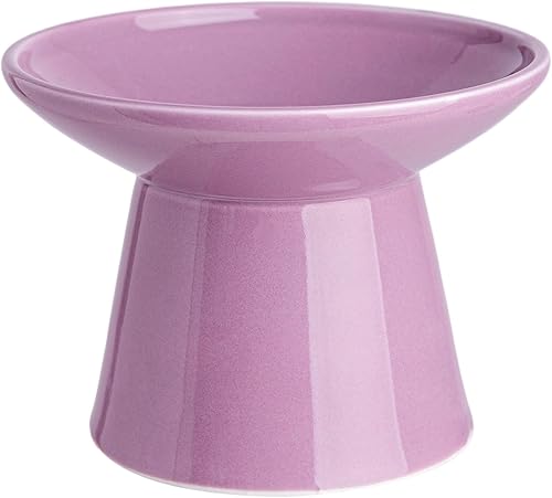 Vista 15 de Cuencos de Cerámica Extra Anchos Elevados de 6.2 Pulgadas para Gatos, Juego de Cuencos de Comida y Agua para Gatos Mayores Grandes y Perros Blanco-4