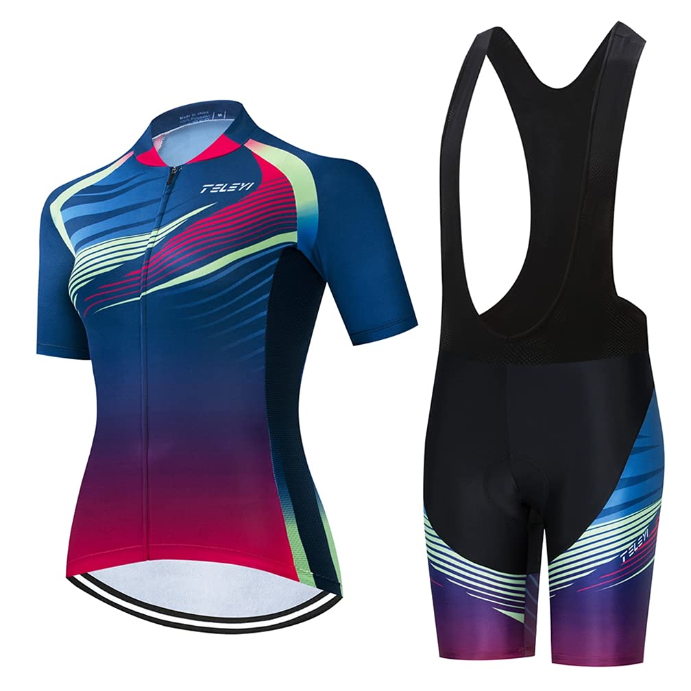 Weimostar - Set di maglia da ciclismo da donna, a maniche corte, con imbottitura in 3D, Cc6508-2a, M