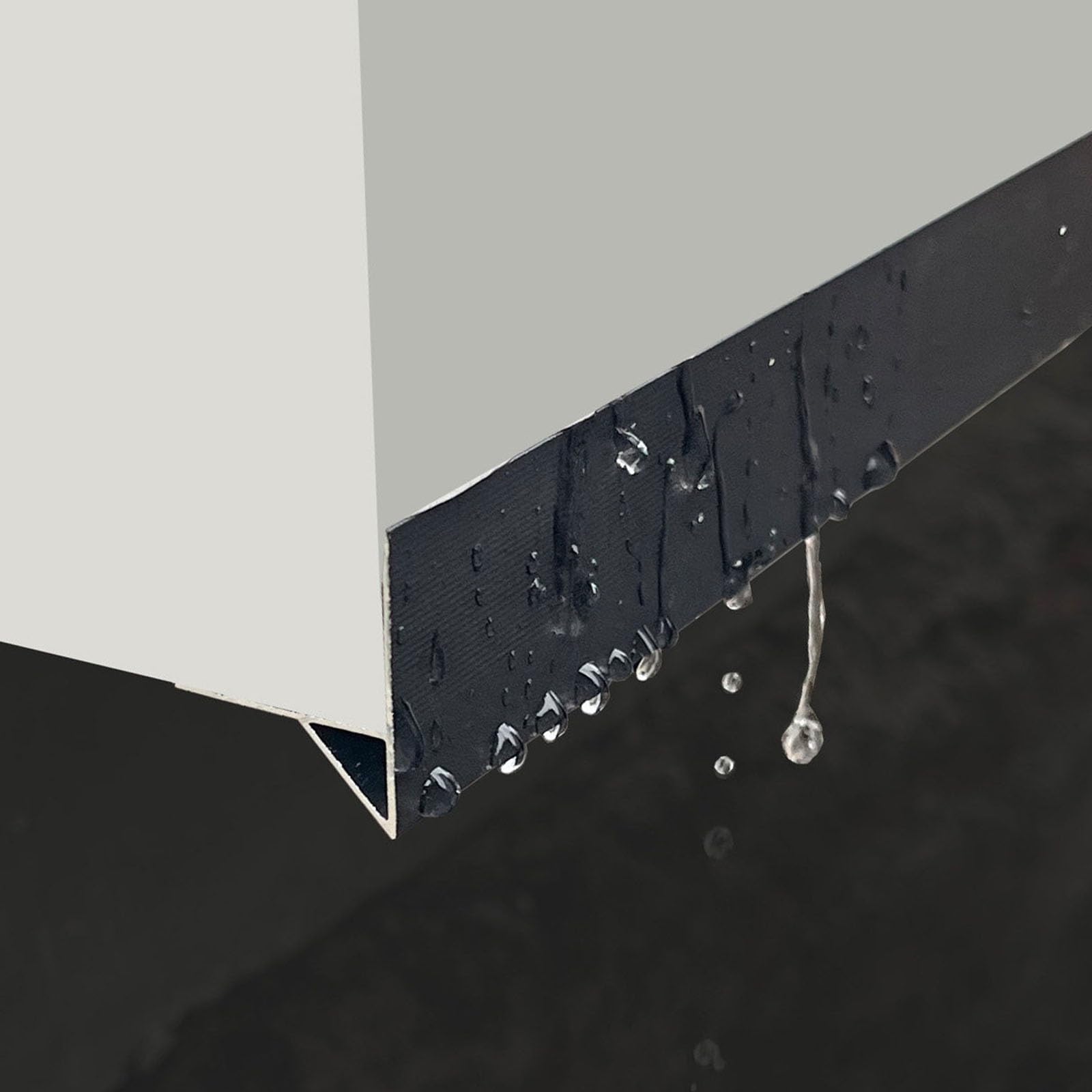 Renlxfi Black Aluminum Exterior Wall Rain Drip Guard, 4Ft Long Cuttable Water Barrier Deflector For Door/Roof/Window Sill Edge Drip Strip, Weatherproof(,5 Pack)