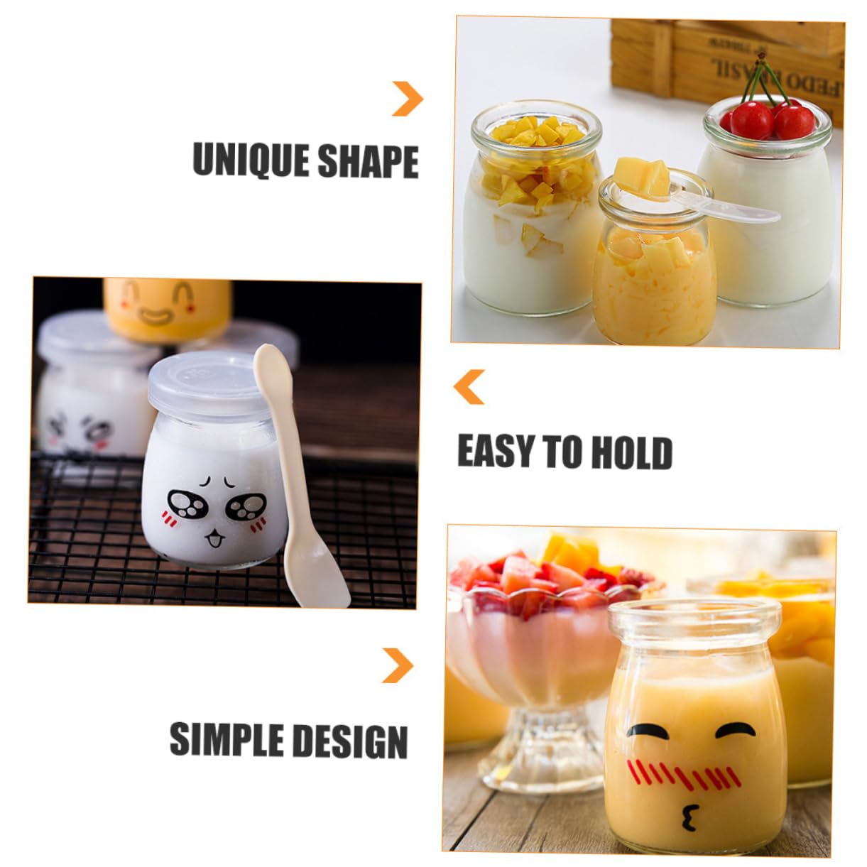 Cabilock 10 Puddinggläser mit Deckel 200 Ml Glasbehälter mit Breiter Öffnung Hitze und Kältebeständig 10 Stück für Pudding und Joghurt