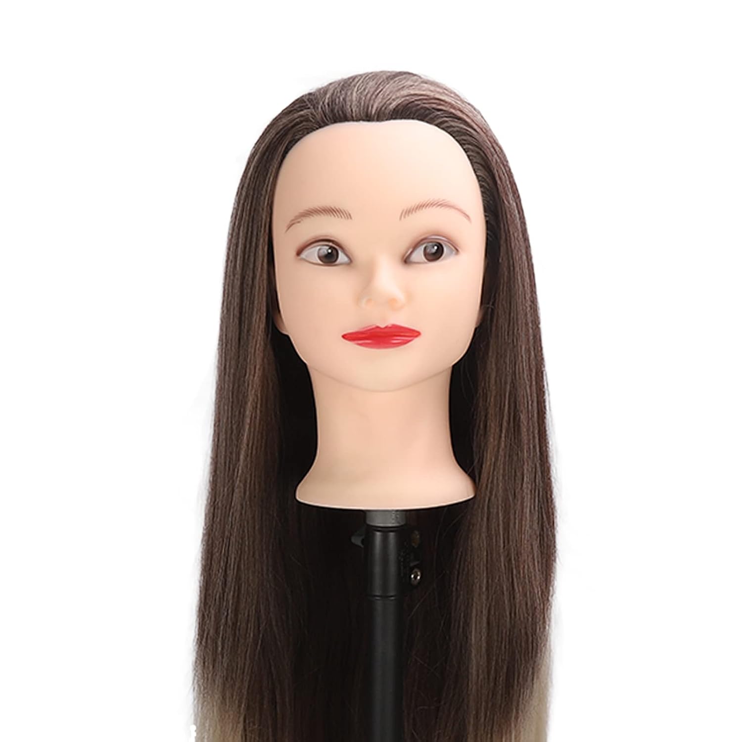 Long Soft Hair Training Head, Mannequin Head for Hairdressing Practice, High Temperature Fiber Hair with Life Like Scalp, Ideal for Ironing Braiding Styling and Wig