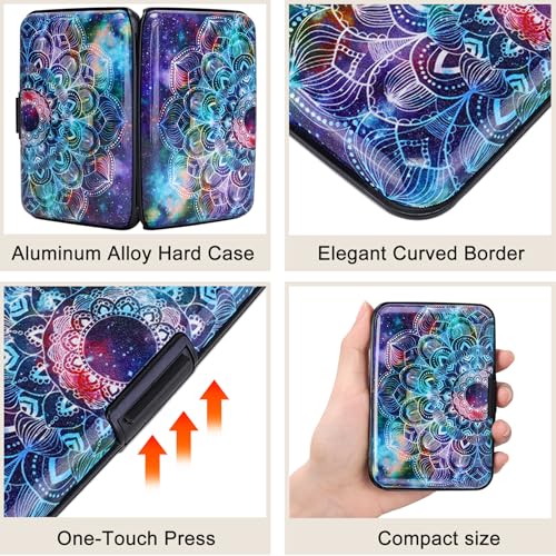 Image of ELFISH Mini RFID Aluminum Wallet Credit Cards Holder Business Card Case Metal ID Case for Men Women (Acolorful)