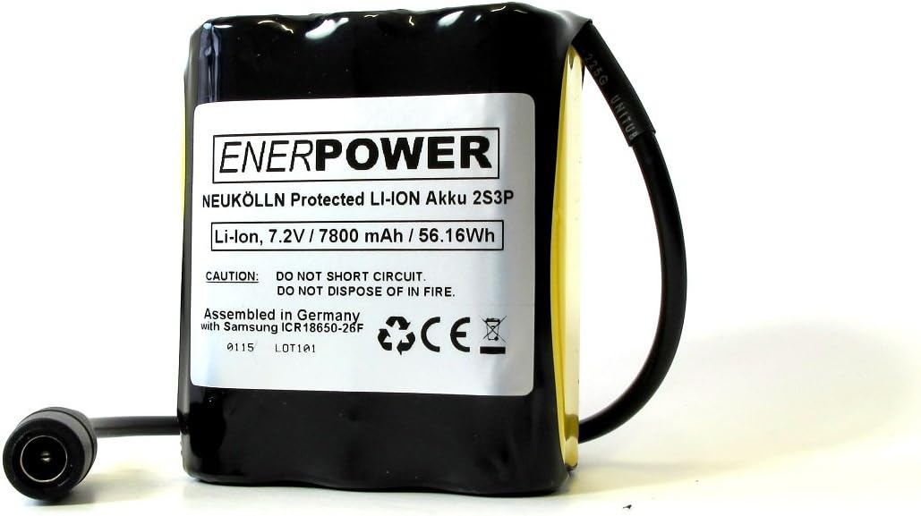 Enerpower Neukölln 2s3p Bike LED Light/Battery 7.4 7800 mAh with DC Plug 5.5/2.1 mm)