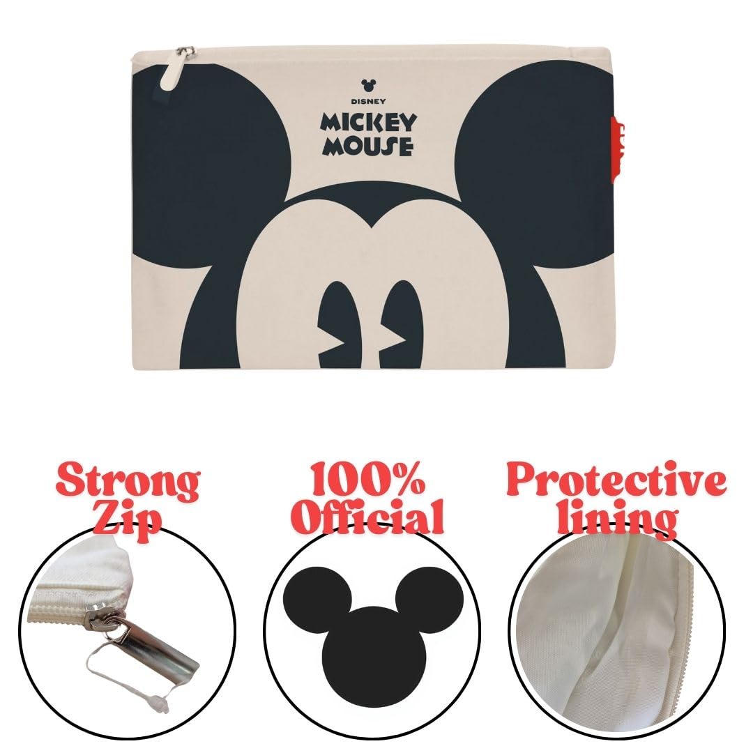 ARDITEX, Topolino Mouse Borsa Da Toilette, Astuccio da Toilette per Trucco, Beauty Case per Bambini in Tessuto con Cerniera, ideale per organizzare Cosmetici o Piccoli Oggetti, Cotone, 22,5 x 16 cm