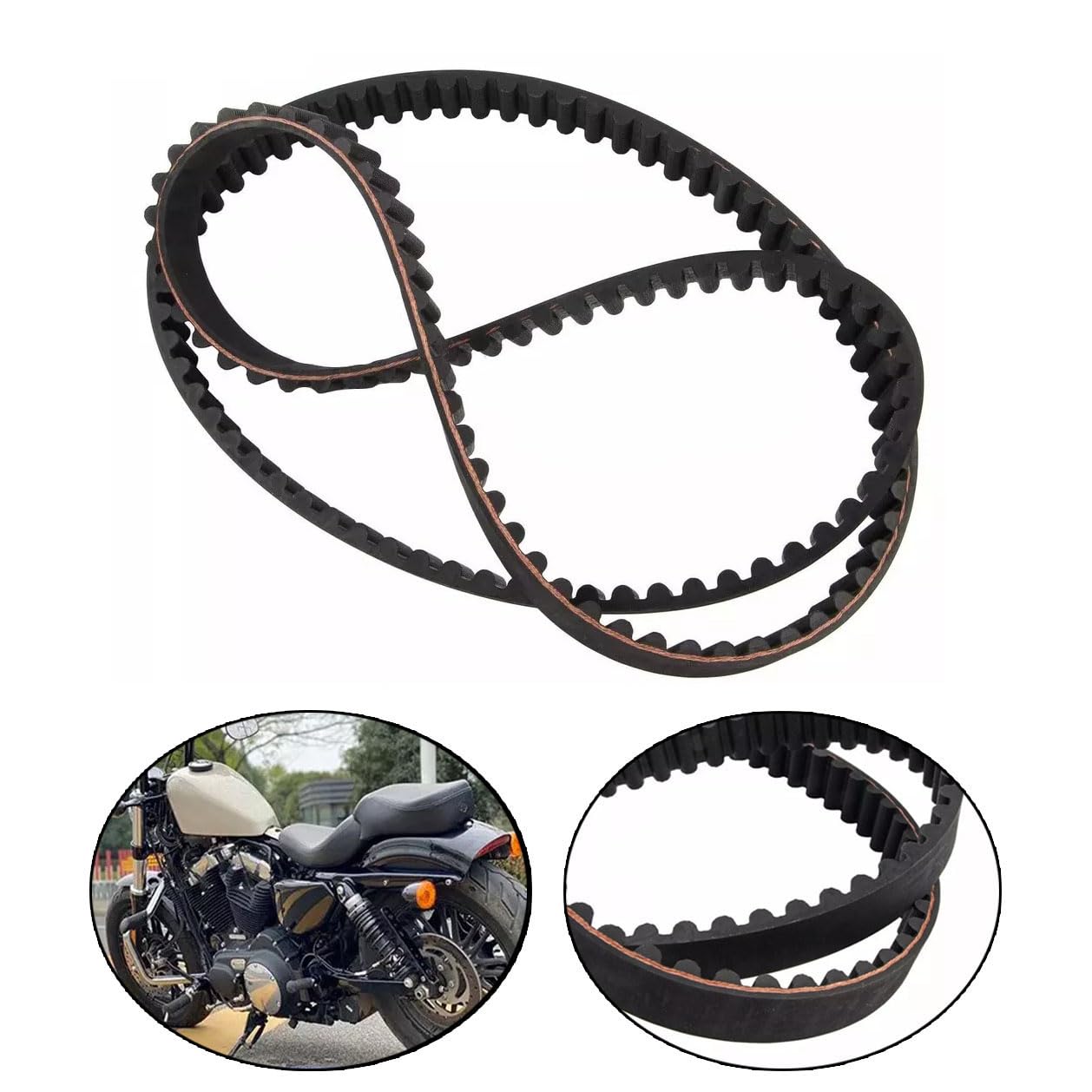 128 Teeth, 1-1/8" Wide Rear Drive Belt Compatible with 1991-2003 Harley Sportster 883 Hugger 1200 XL XLH 1200C 883C, Replace 40022-91