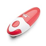 Kitchen Mama Auto Electric Can Opener: Open Your Cans with A Simple Press of Button - Automatic, Hands Free, Smooth Edge, Battery Operated, YES YOU CAN (Red)