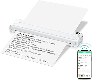 Portable Printers Wireless for Travel, Bluetooth Wireless Printer, Inkless Printer, Compatible with Android, iOS Phone, Laptop for Mobile Office, School, Home,Support 8.2' x11.6' Letter Papers