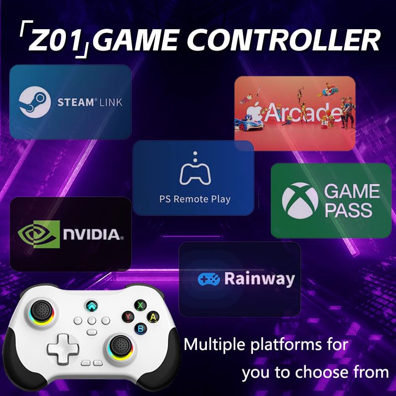 Koiiko Wireless Gaming Controller for Hall Effect Triggers Hall left & right rocker, Gamepad for ipad/iphone Android/PC/Switch/Streaming Xbox/PS3/PS4, Bluetooth, Pocket Size (White) - Image 5