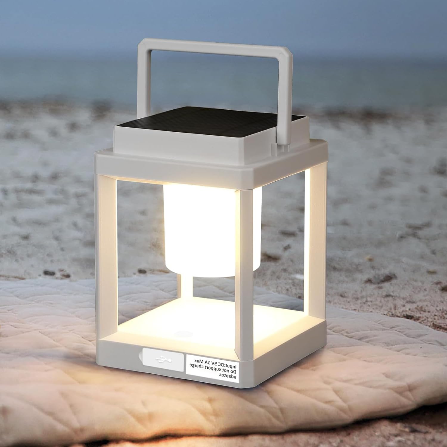 Lanterna esterna a energia solare impermeabile LED portatile appeso luce per tavolo patio campeggio giardino decorazione ricaricabile a batteria