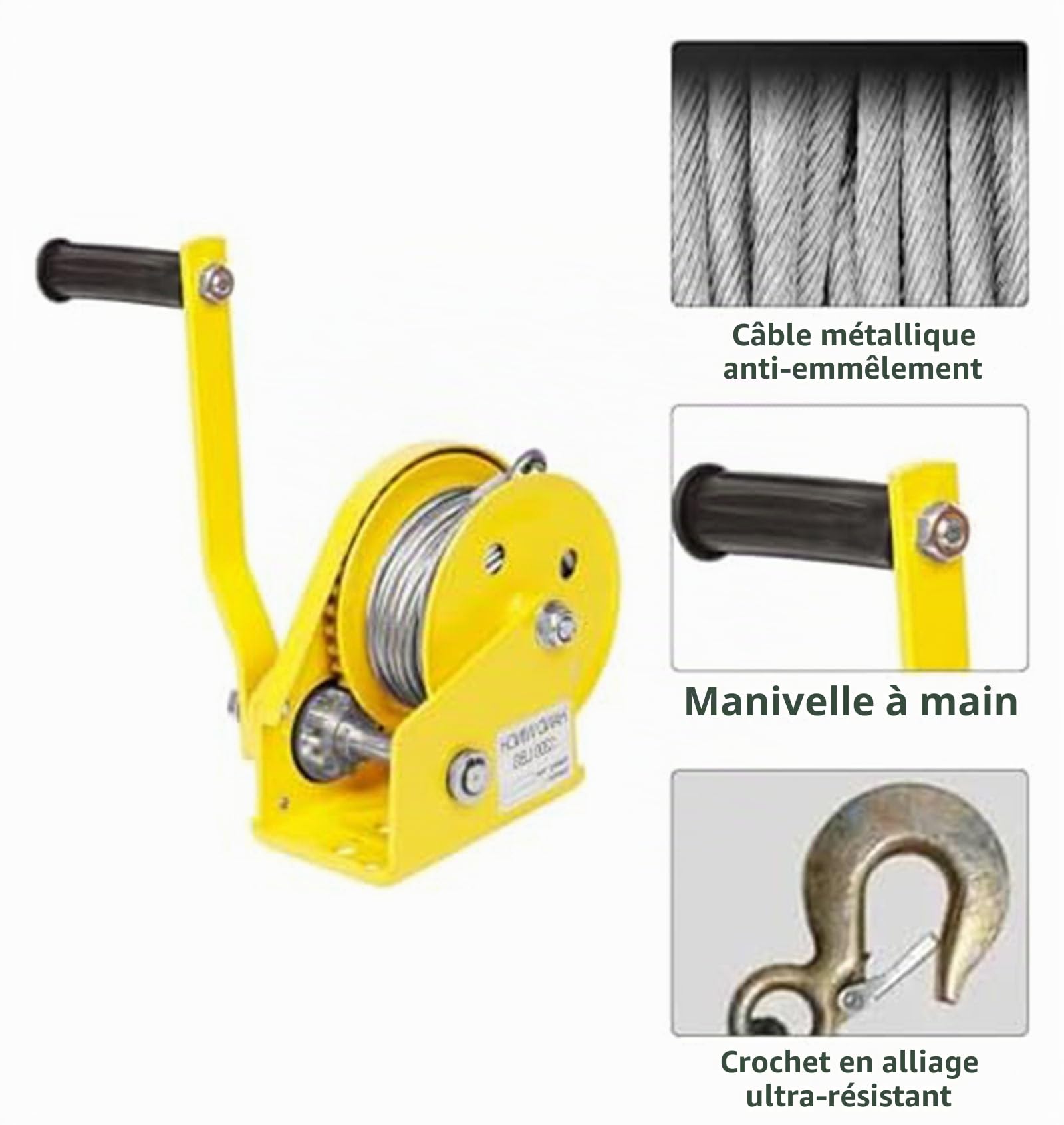Outil de Levage pour Installation de climatisation, Grue de Levage pour climatiseur,Palan Manuel pour Montage,Treuil Manuel pour Grue extérieure,Capacité de Levage : 150 kg 10M