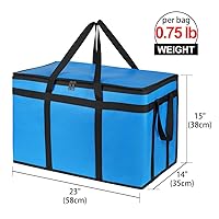 Vista 41 de Bodaon Paquete de 1 bolsas de compras reutilizables aisladas, bolsa enfriadora de picnic XL con cremallera superior para frío, bolsa aislada