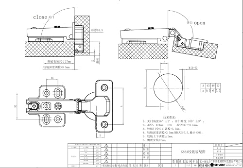 Miniatura 4 de Lock Connection -2 piezas, bisagras europeas de gabinete de superposición completa, cierre no suave, montaje con tornillo, bisagras de puerta de