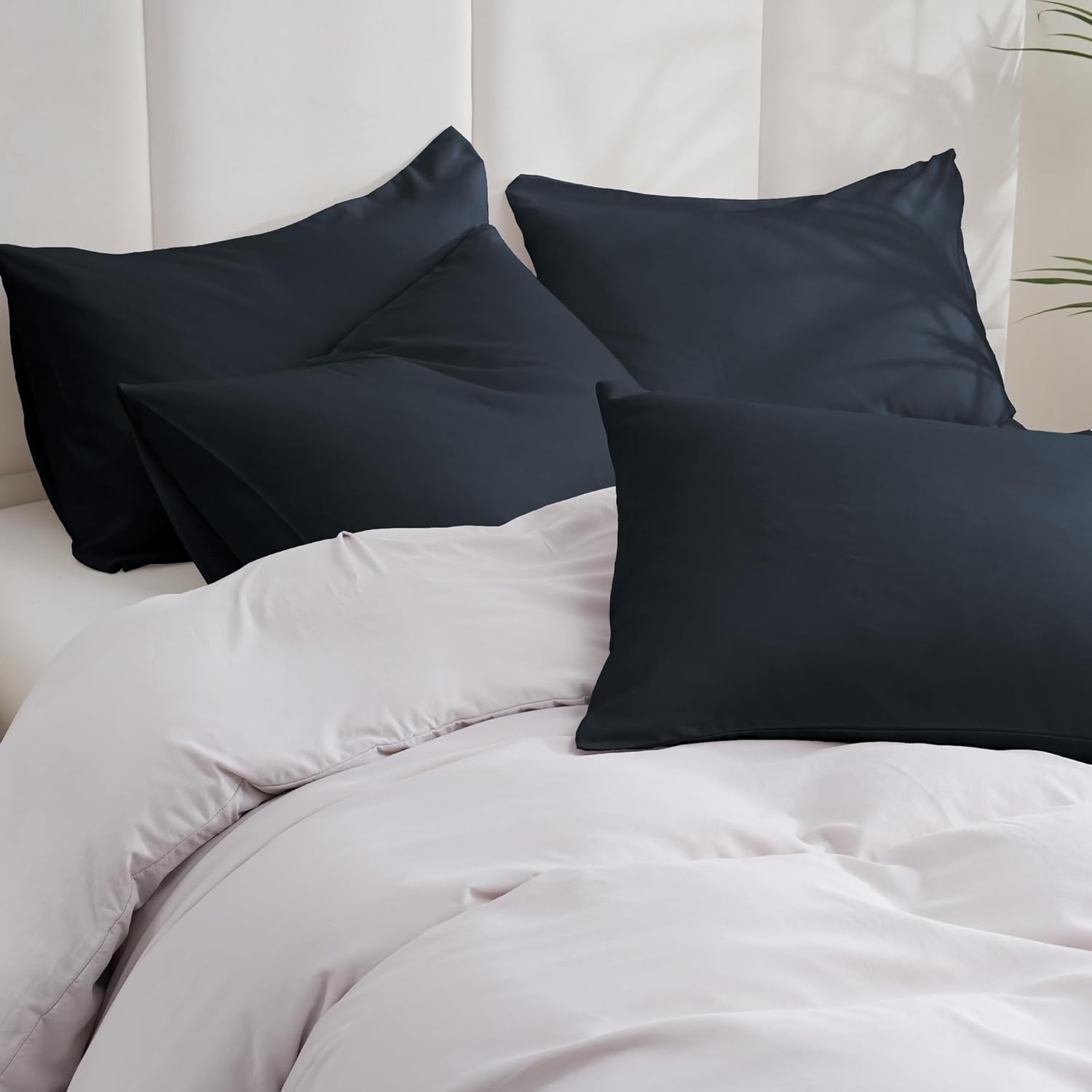 ZPECC Black Pillow Cases King Size Set of 4, 20x36 Envelope Closure Pillowcases, Soft Plain Brushed Microfiber Covers Hypoallergenic Breathable - Image 2