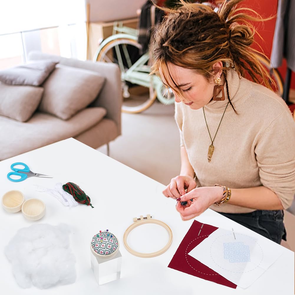 WEBEEDY 8 Kit De Couture Sashiko Pin Cushion Pour Débutant