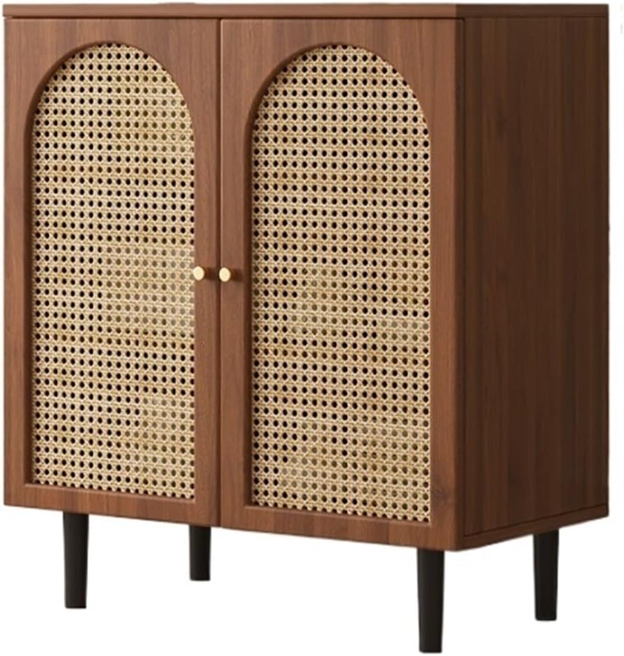 Sideboard Cabinet Small Sideboard Modern Simple Rattan Storage Double Door Home Restaurant Tea Kitchen Console Coffee Table