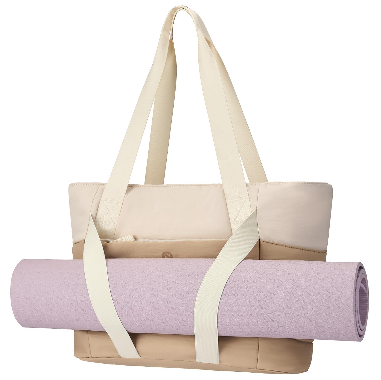 Axcone Tragetasche für Damen mit Reißverschluss,Gesteppte Tragetasche,Sporttasche mit Yogamatten-Gurten für Reisen und Sport