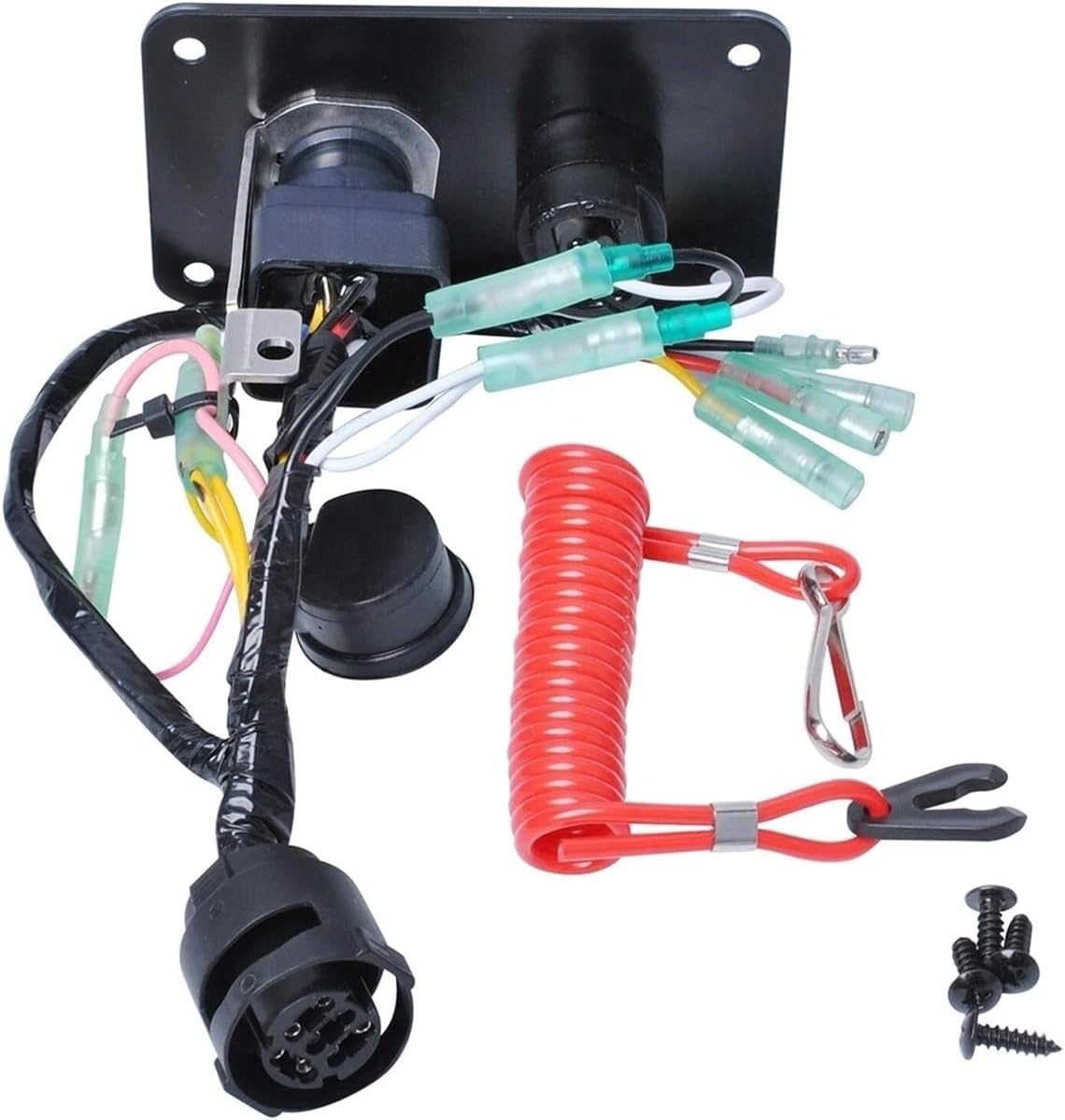 Outboard Single Engine Key Switch Panel Assembly Replaces FITS 704-82570-12-00 Boat