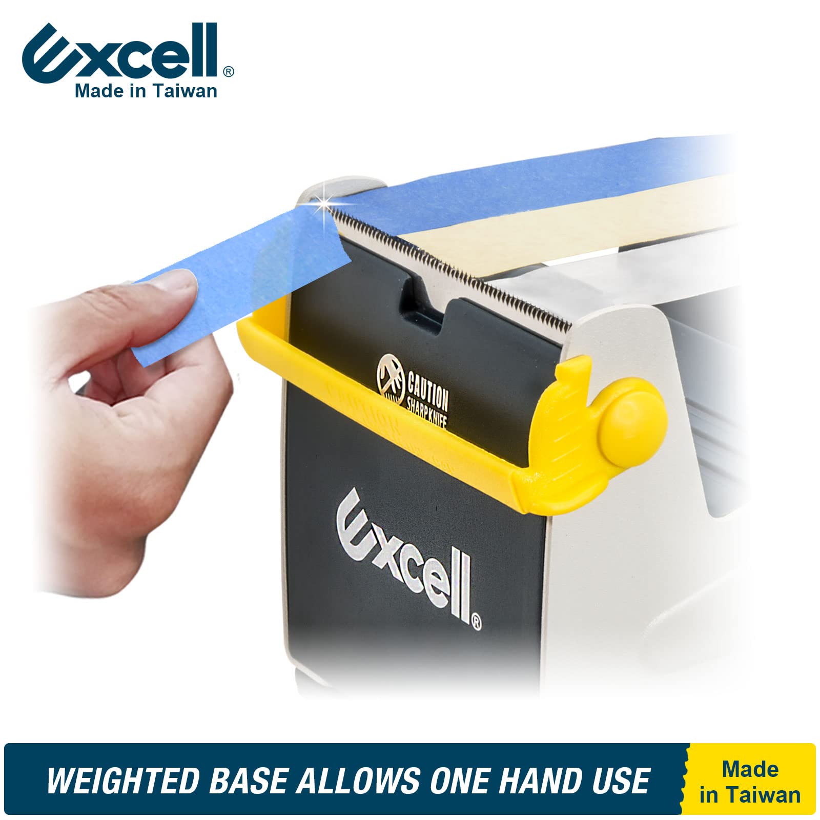 Excell Dispenser di nastro adesivo multi-rotolo Premium da tavolo (7,6 cm di larghezza) con base ponderata Robusta base in metallo Disponibile per uso intensivo, in ufficio e in magazzino (76,2 mm)