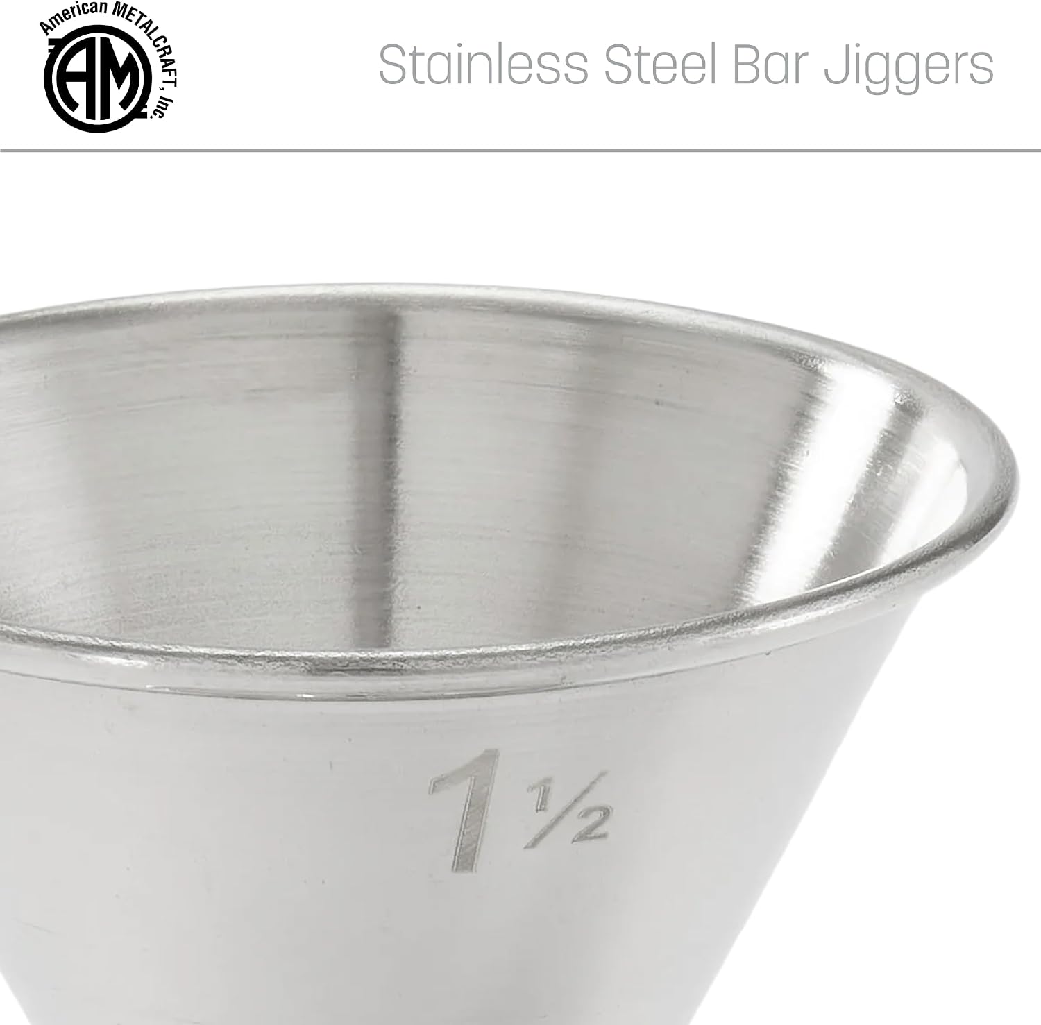 American Metalcraft J212 Jigger (Each),Silver,½ oz. x 1 ½ oz.