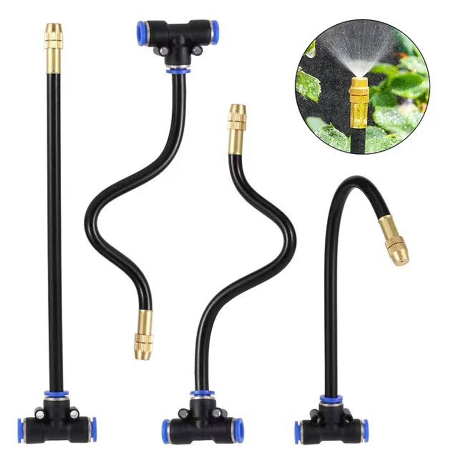 Sistema Irrigazione Giardino 360&deg; - Kit Con Tubo 5m E Ugelli In Ottone Per Aiuole