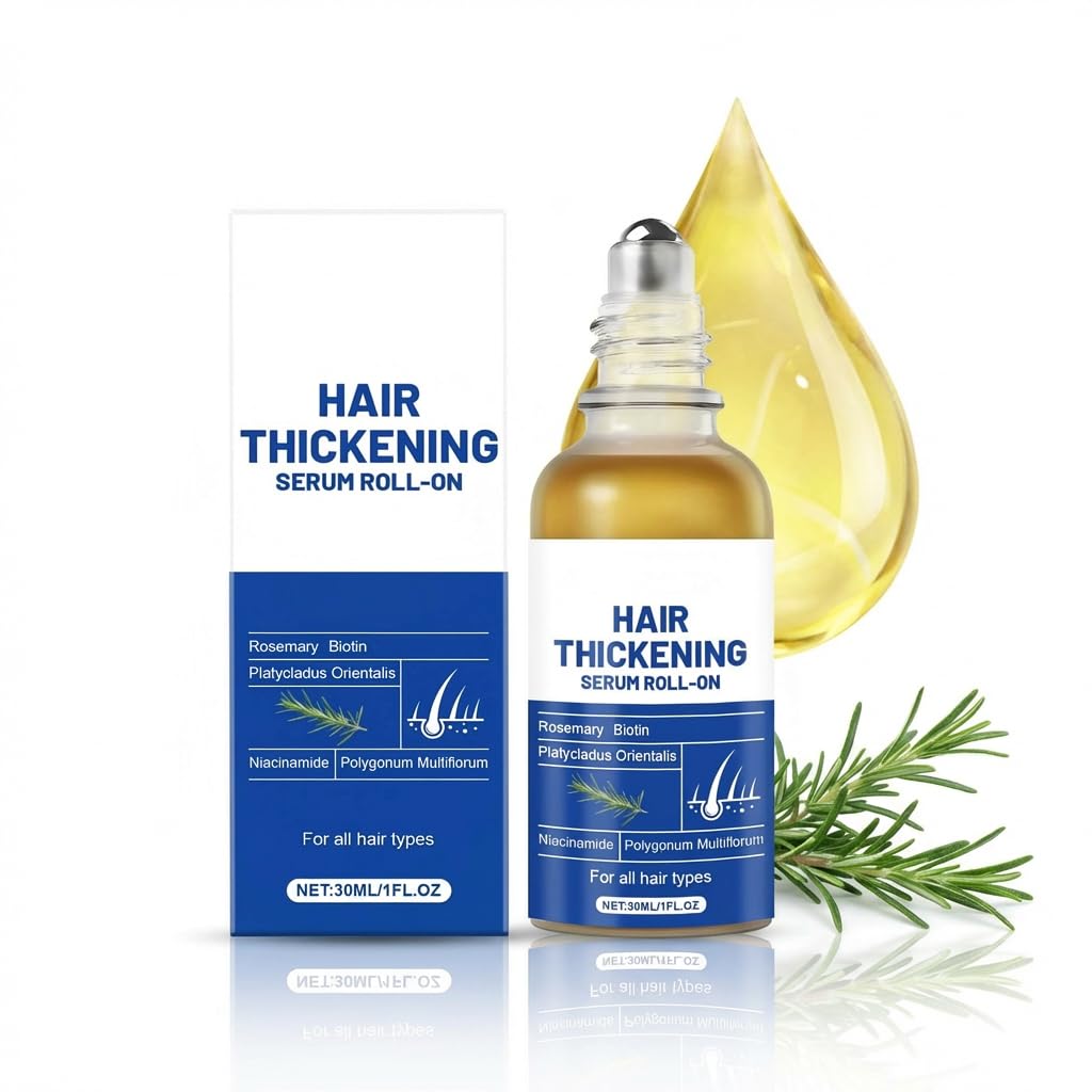 Hair Growth Serum for Thinning Hair, Scalp Treatment with Rosemary, Thuja & He Shou Wu, Hair Density & Thickening Serum, Lightweight Non-Greasy for Thicker Fuller Looking Hair, 1.06 fl oz
