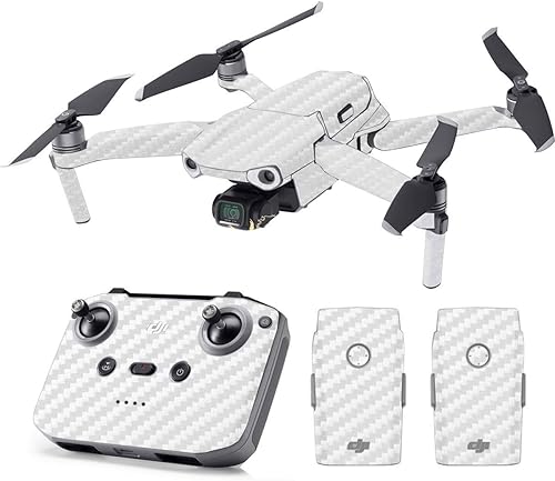 Vista 48 de SopiGuard Skin for DJI Mavic Air 2 - Juego completo de calcomanías de vinilo de precisión + controlador + 3 fundas de batería (rosa negra brillante)