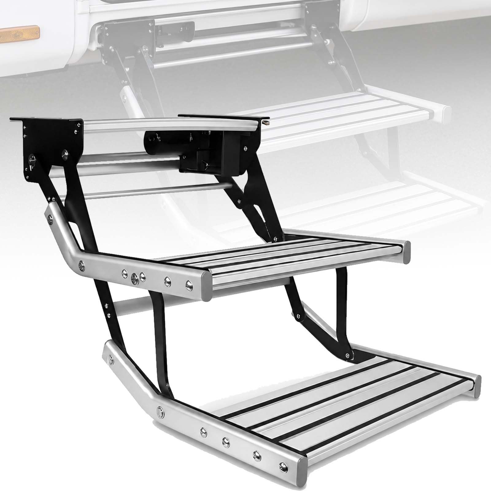 Escalones de Entrada para Autocaravanas, Escalera TelescóPica RetráCtil de Entrada, Automatic Double Layer, FáCil InstalacióN, Capacidad de Carga 200 Kg SolucióN de Acceso Segura Y CóModa