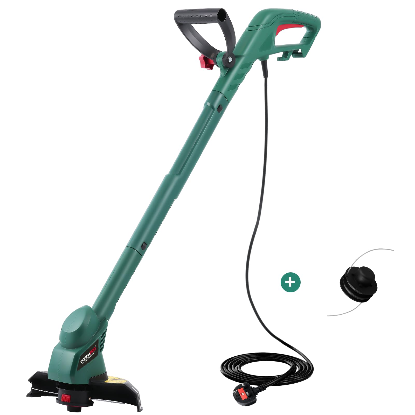 POSENPRO 350W Grass Trimmer Corded 23cm AC Electric String Trimmer Lawn Trimmer Hand Cleaner Grass Cutter Machine Line Trimmer for Brake Disassembly Garden Tools