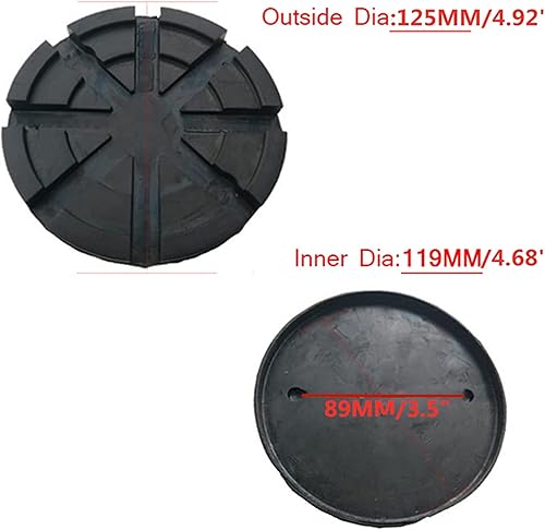 Miniatura 10 de 4 almohadillas elevadoras de auto para automóvil, almohadillas redondas de goma resistentes para elevador de auto (E)