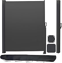 Outdoor Side Canopy Blind 180 x 300 cm Aluminium Retractable Screen Balcony Terrace Garden Anthracite Grey