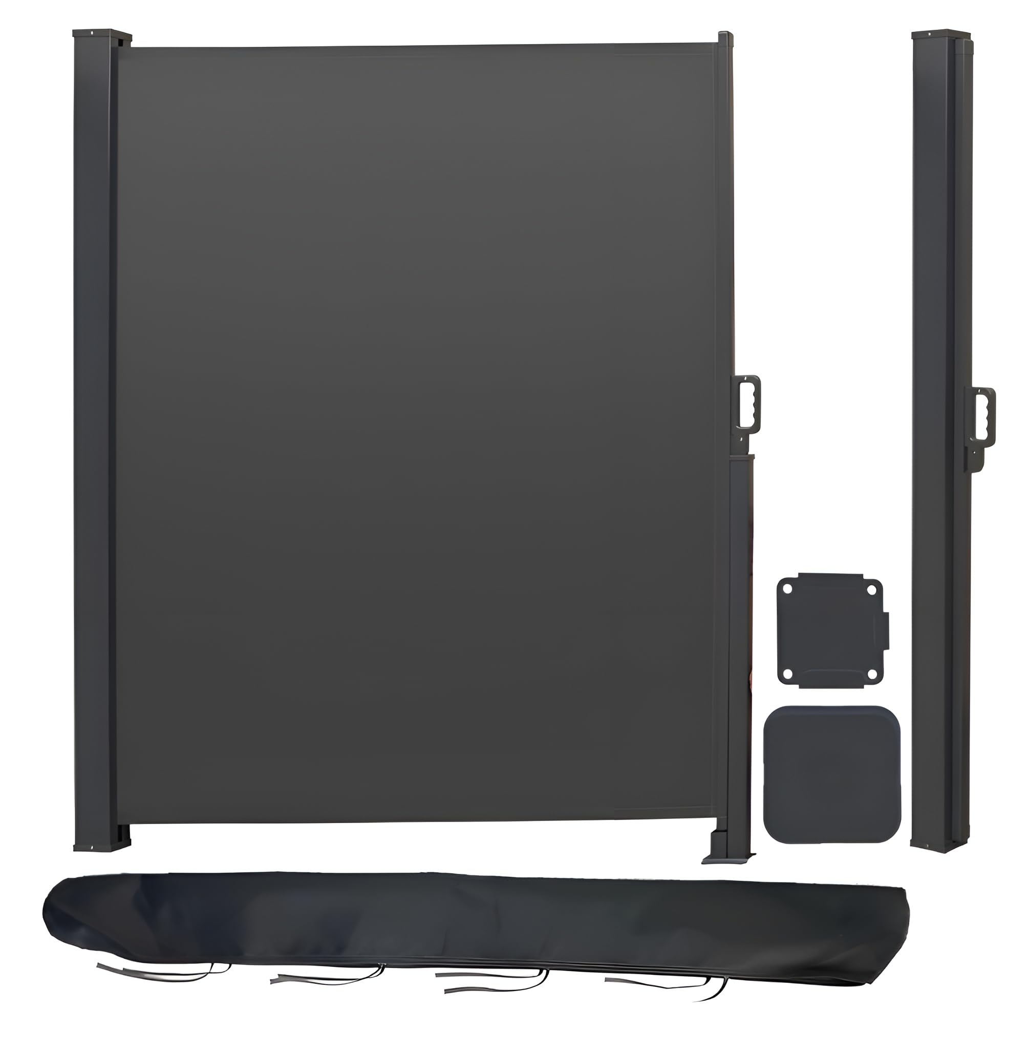 Canopée Store Latéral Extérieur 160 x 300 cm - Paravent Rétractable en Aluminium - Brise-Vue Balcon Terrasse Jardin - Gris Anthracite
