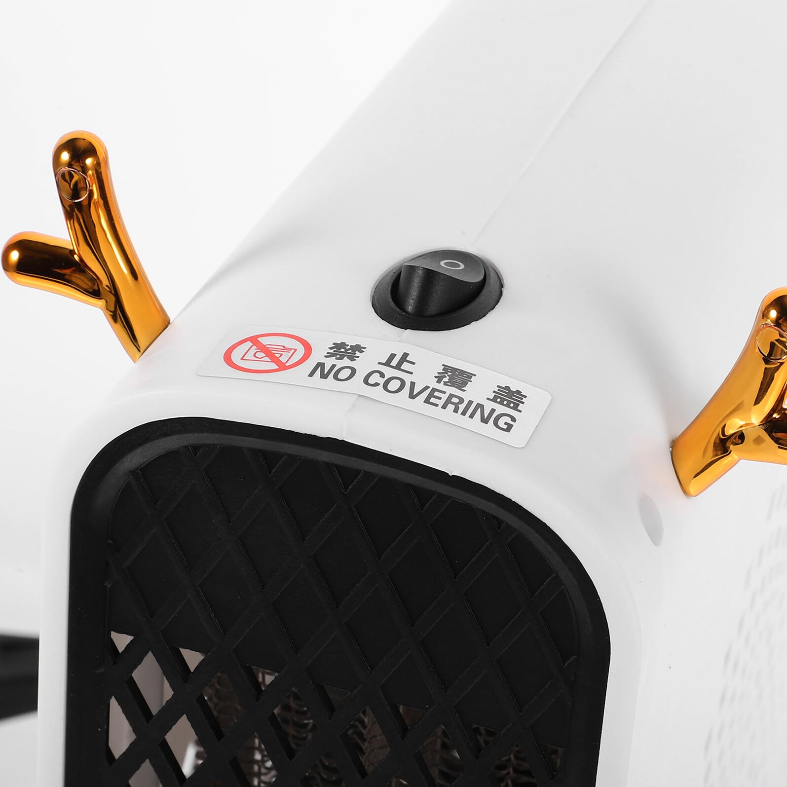 Riscaldatore Elettrico da Tavolo Portatile per Casa e Ufficio 500w Riscaldamento Rapido Controllo Termostatico in Pp Bianco