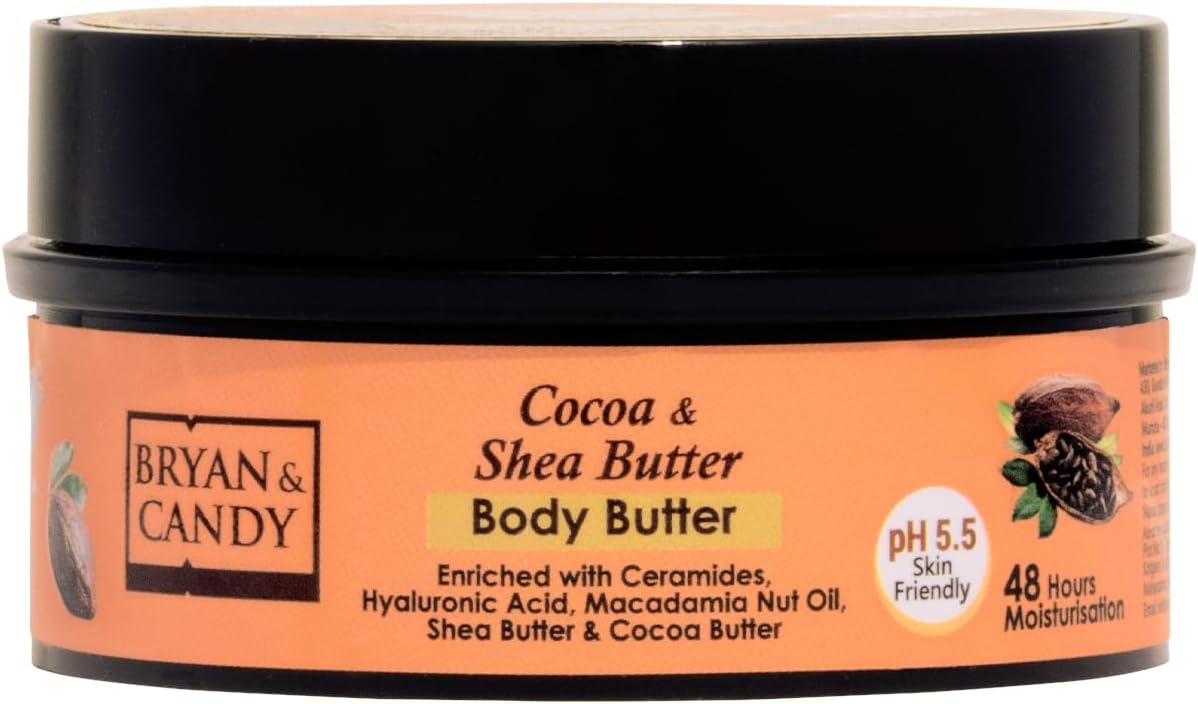 BRYAN & CANDY Cocoa Shea Body Butter |Ph5.5 Skin Friendly | 48hrs Moisturization | 100% Vegan