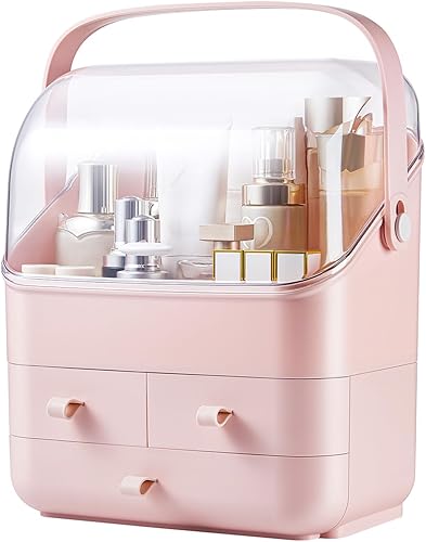 Organizador de maquillaje grande con cajones, organizador de belleza, soporte para caja de maquillaje, organizador de tocador, escritorio, encimera,