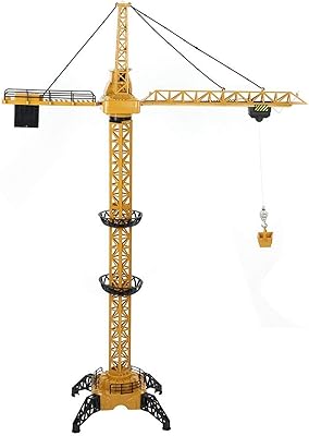 Vbest life RC Tower Crane Main Body,2.4GHz 6 Channels RC Tower Crane Simulation Sound Engineering Truck Toy(Yellow)