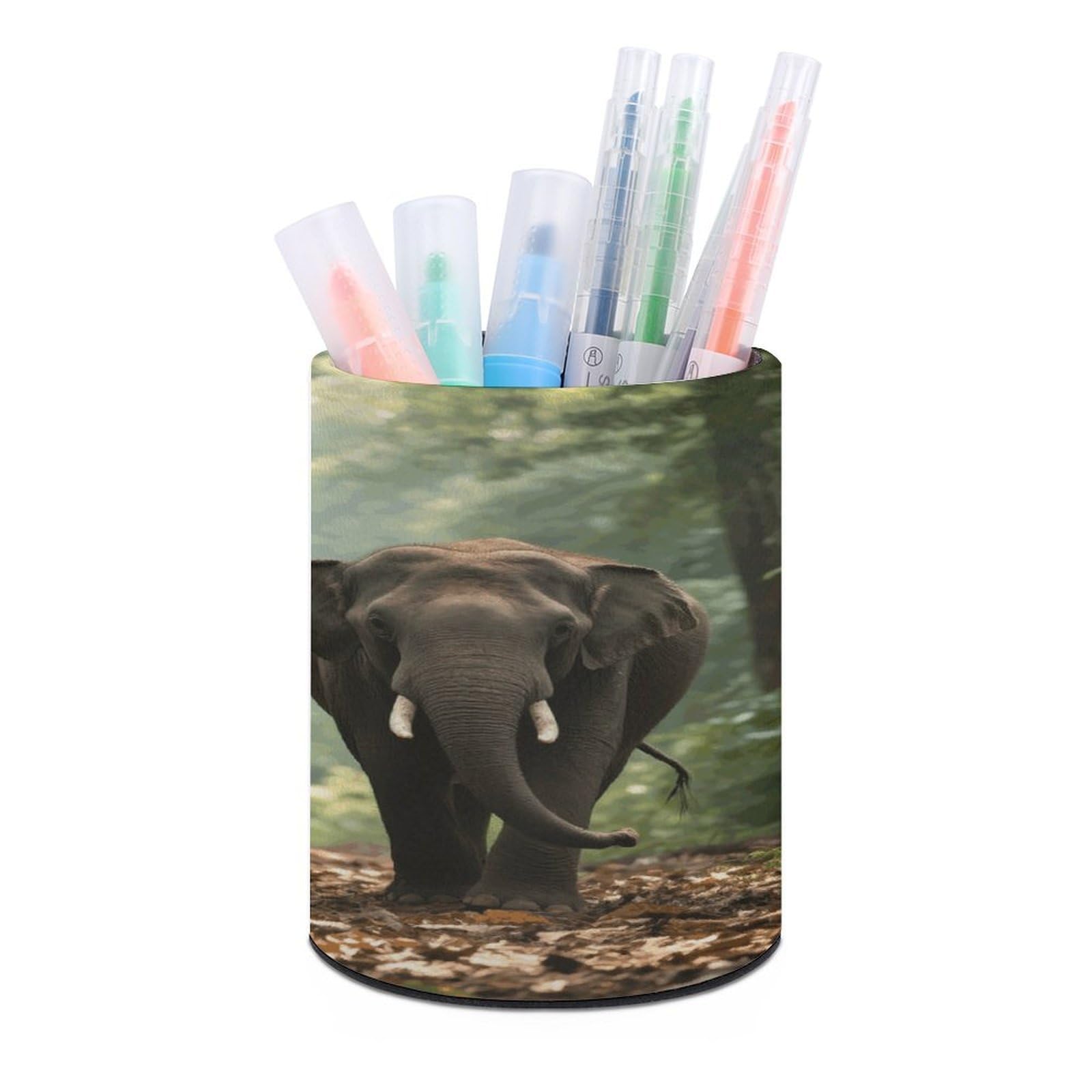 VstaDank Elephants Pen Holder for Desk Makeup Brush Holders Stylish Pen Cup Cute Pencil Cup Round Pencil Holder Decor Brush Scissor Holders for Multifunctional Office Supplies