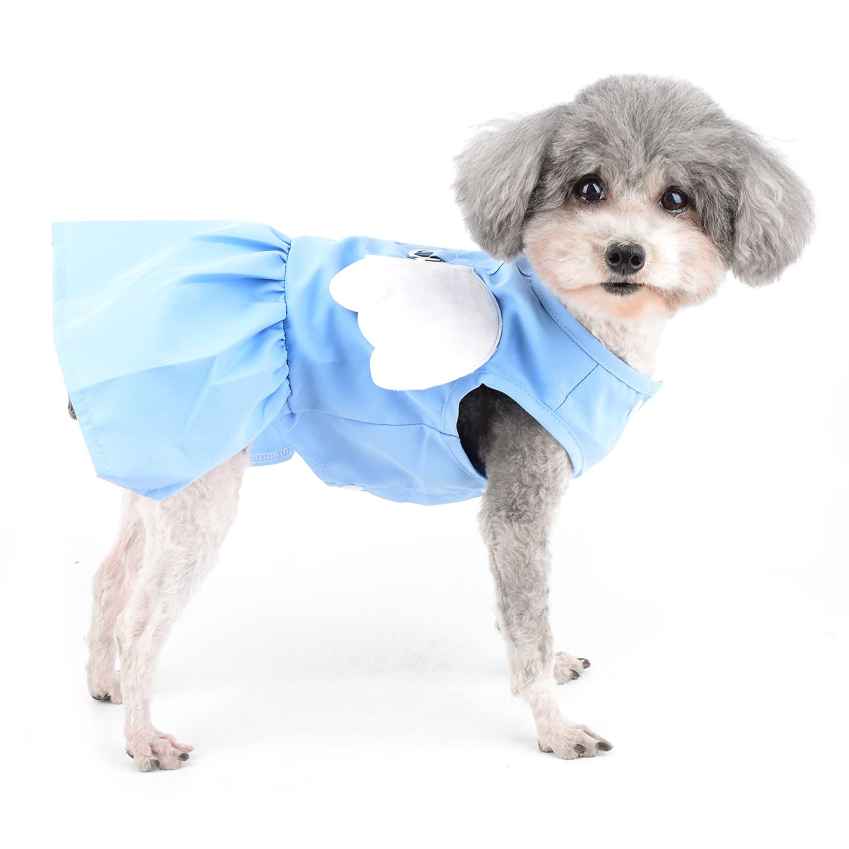 Ranphy Angel Wings Puppy Dresses for Small Dogs Girls Pet Clothes with D-ring Doggy Apparel Comfortable Summer Shirt Skirt Chihuahua Yorkie Cats Outfits - Image 3